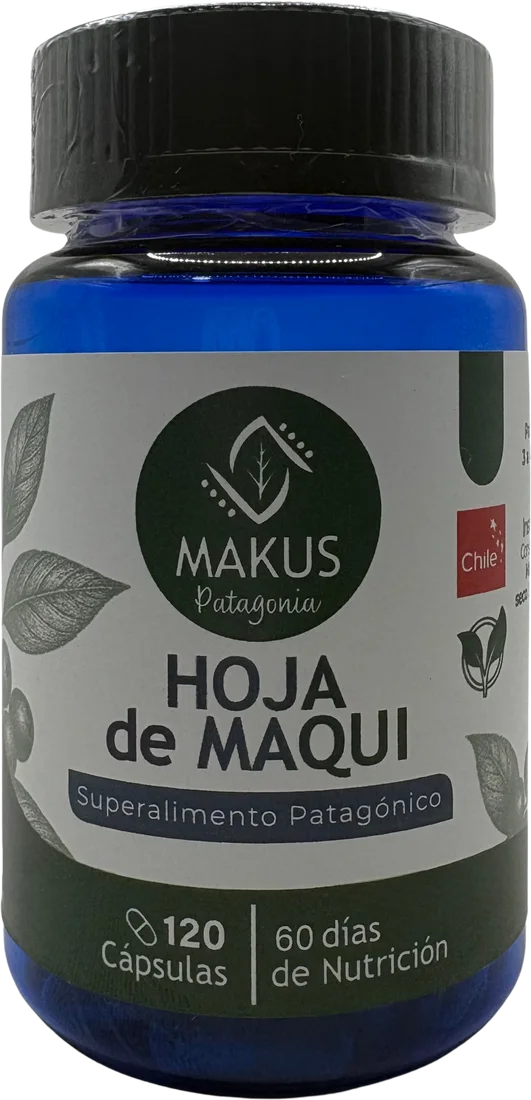 Frasco Makus Hoja de Maqui, 120 cápsulas